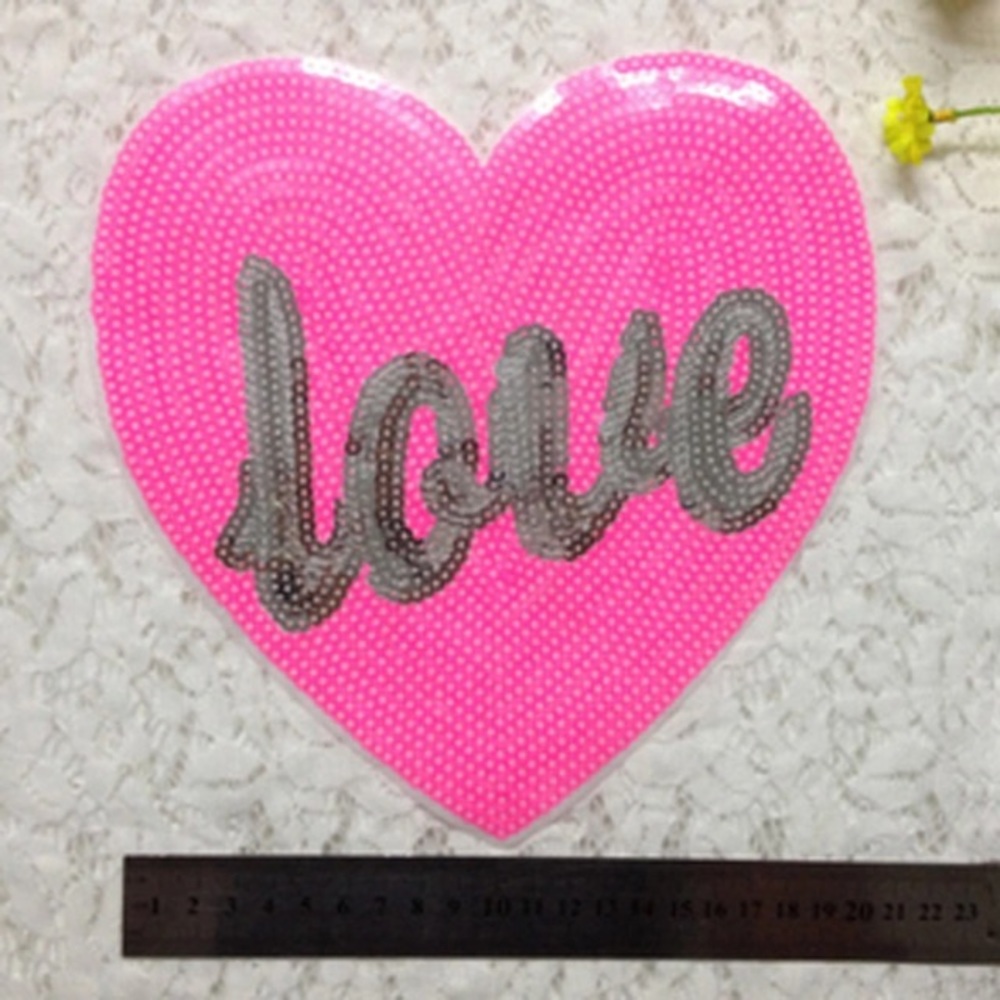 Hot Trend- iron love sequenced heart patch
